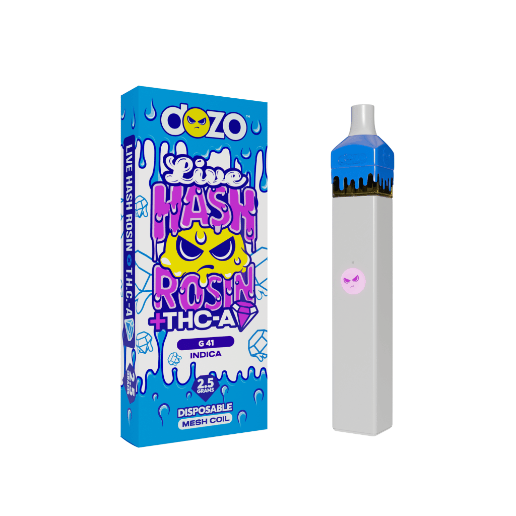 2.5g Dozo Live Hash Rosin THC-A Vape: G-41 (Indica)