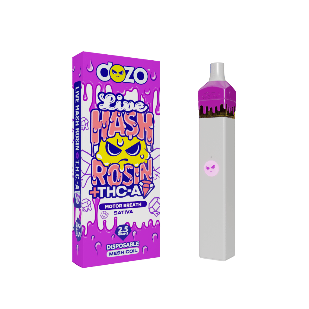 2.5g Dozo Live Hash Rosin THC-A Vape: Motor Breath (Sativa)