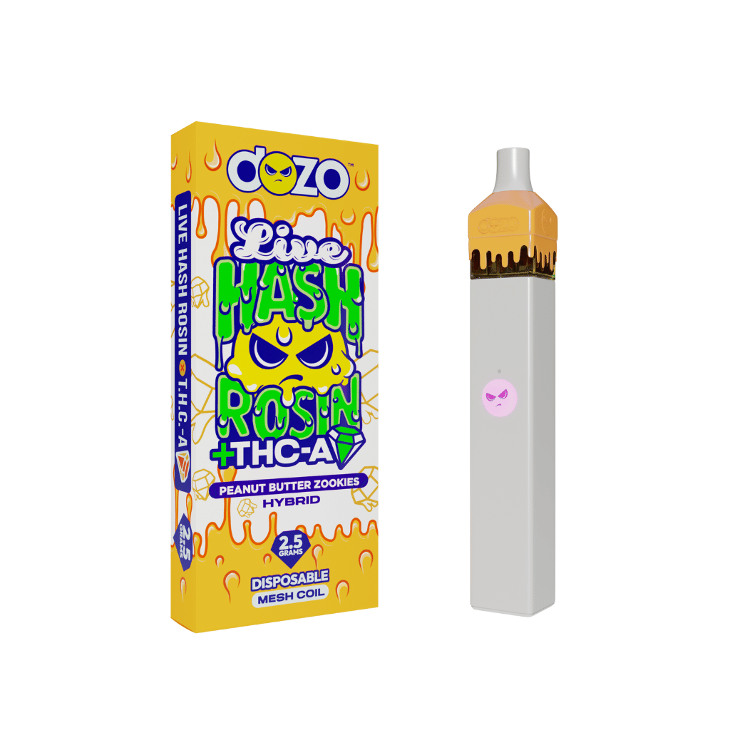 2.5g Dozo Live Hash Rosin THC-A Vape: Peanut Butter Zookies (Hybrid)