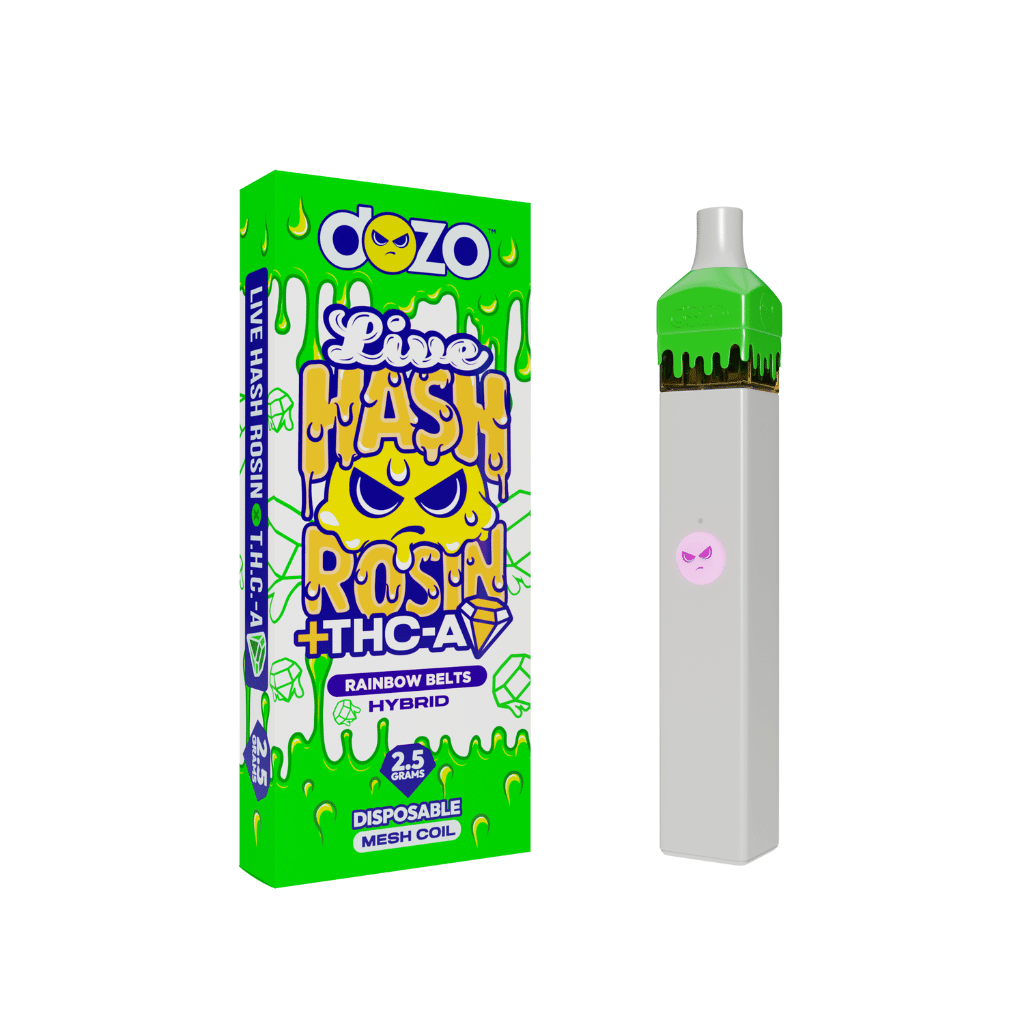 2.5g Dozo Live Hash Rosin THC-A Vape: Rainbow Belts (Hybrid)