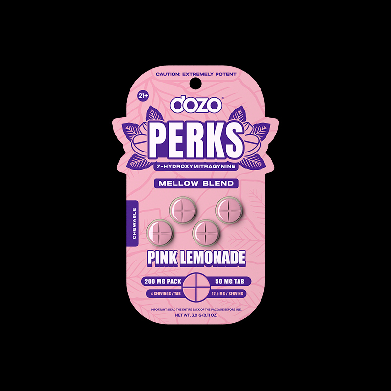 4ct 50mg Dozo PERKS 7-HYDROXYMITRAGYNINE | PINK LEMONADE (MELLOW BLEND)