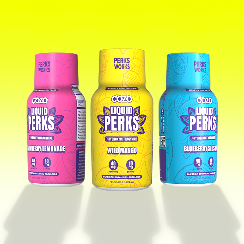 Dozo LIQUID PERKS 7-HYDROXYMITRAGYNINE | STRAWBERRY LEMONADE