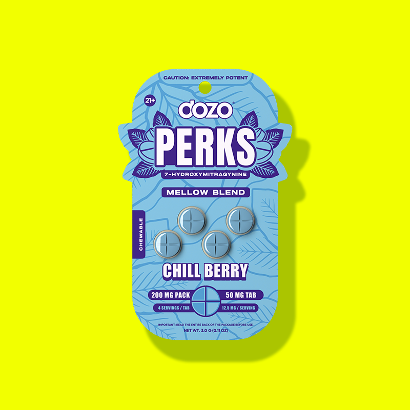 4ct 50mg Dozo PERKS 7-HYDROXYMITRAGYNINE | SOUR APPLE (PARTY BLEND)