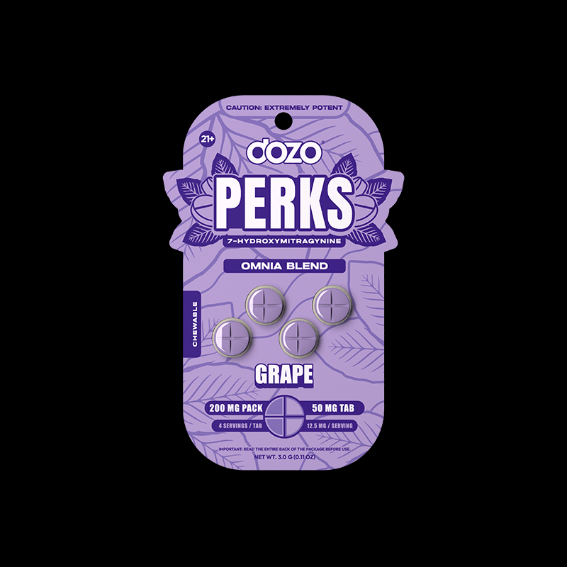 4ct 50mg Dozo PERKS 7-HYDROXYMITRAGYNINE | GRAPE (EUPHORIA BLEND)
