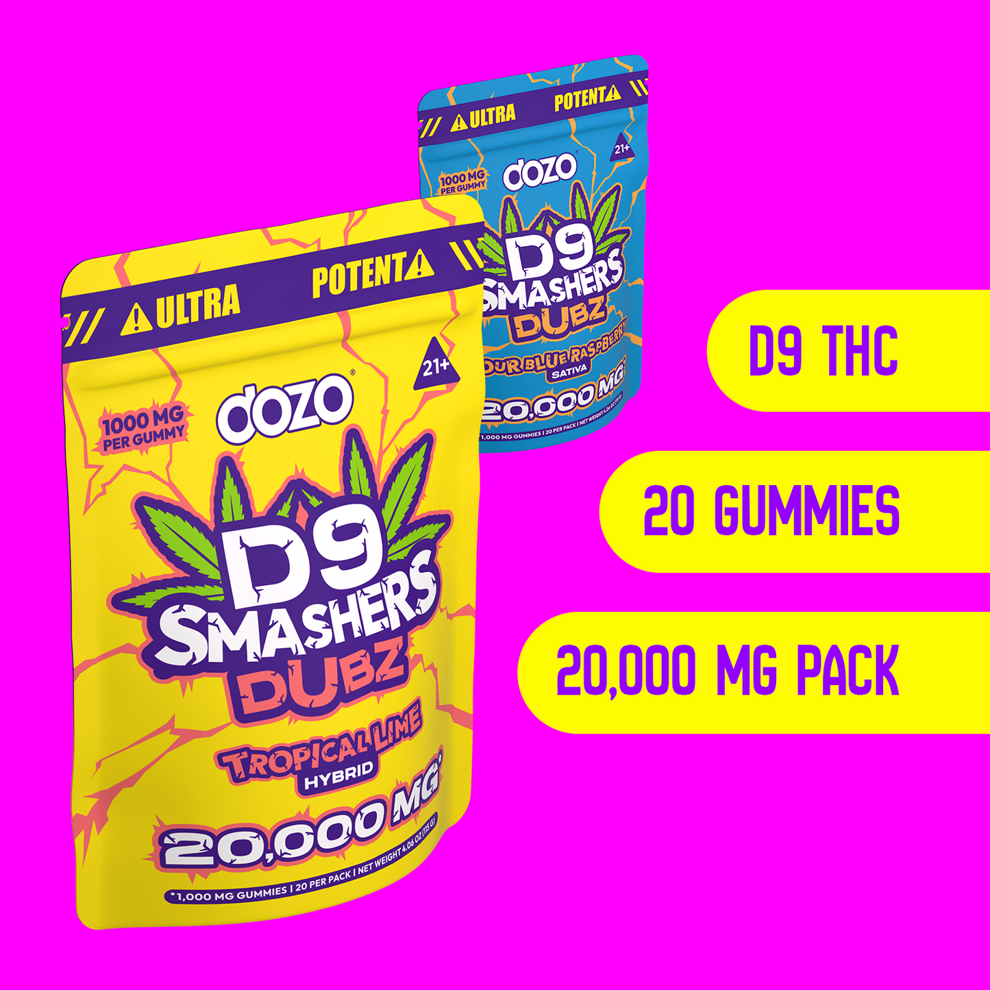 20k D9 Smasher - 1000mg/gummy