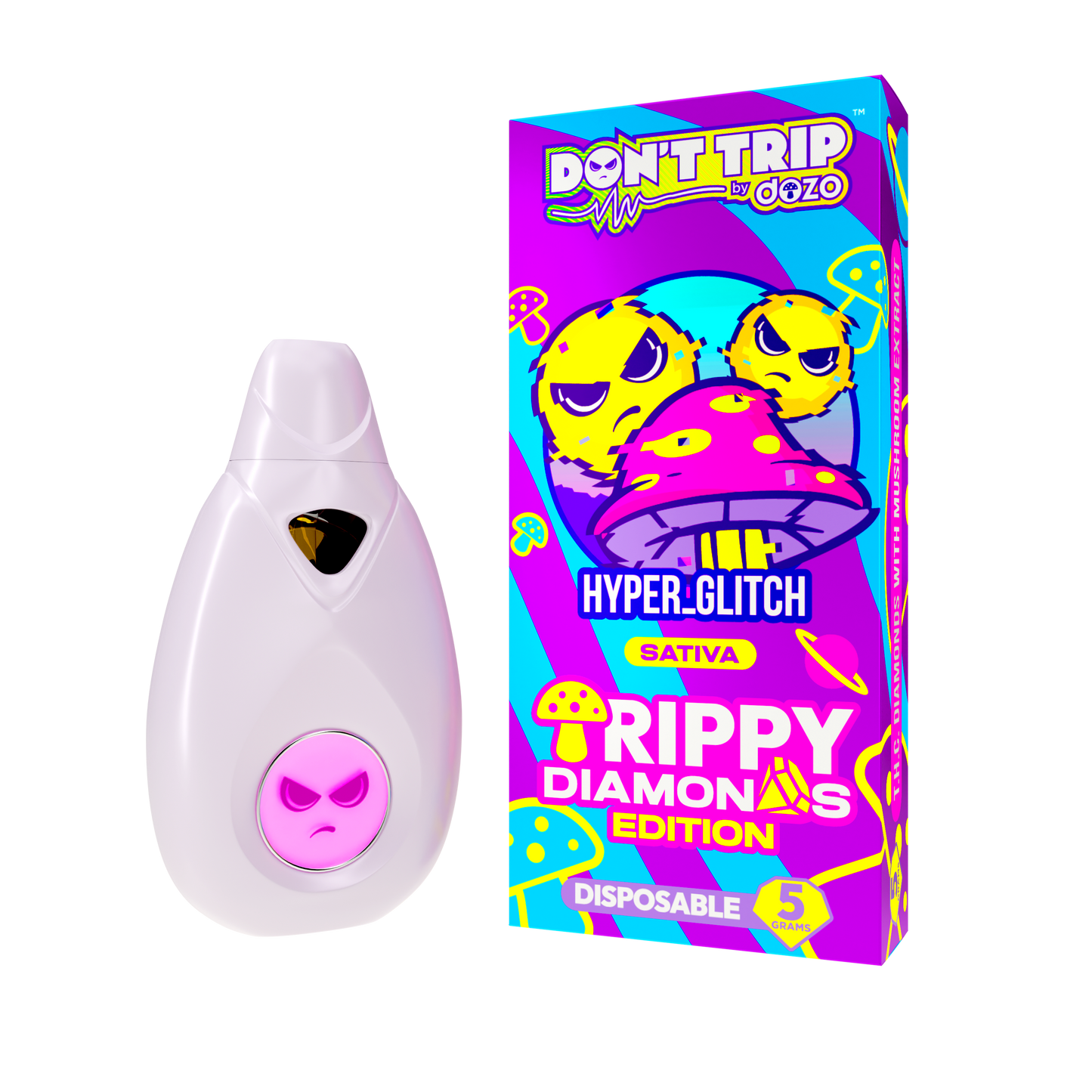 5g Trippy Diamonds Mushroom Vape | Hyper Glitch (Sativa)