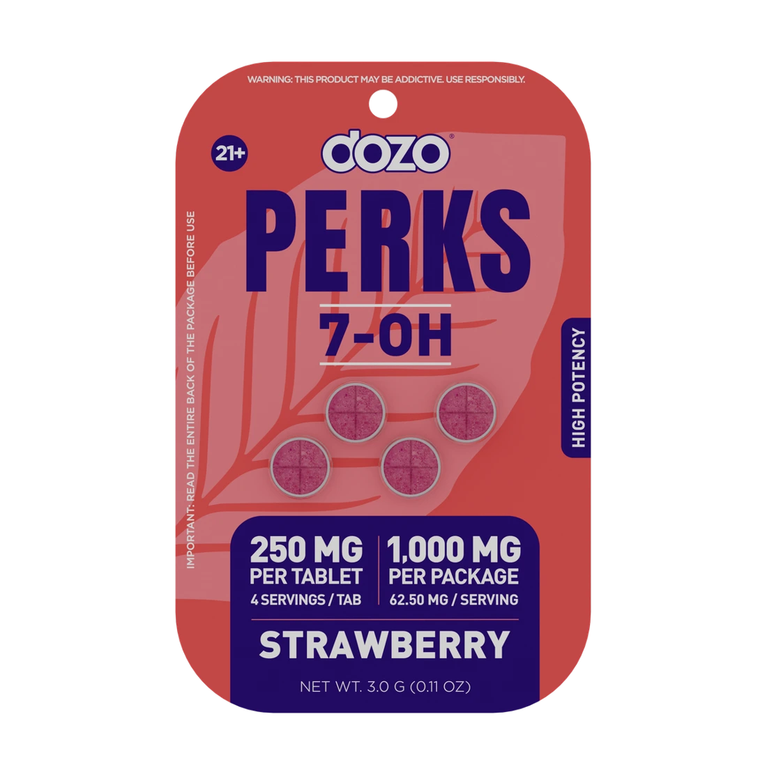 Dozo PERKS 7-OH High Potency · 1,000mg pack