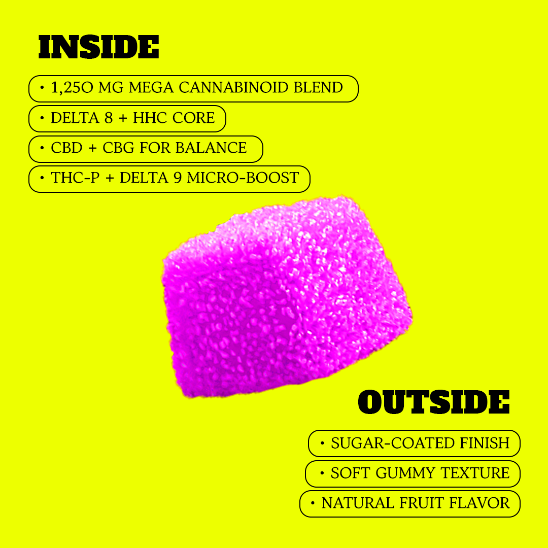 Dozo Mega Smashers – 1,250mg Ultra-Potent Gummies (5ct)