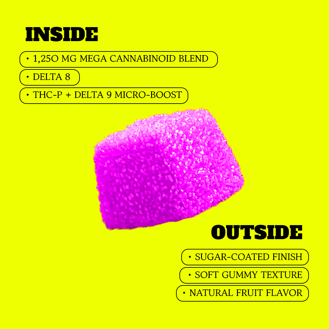 Dozo Mega Smashers – 1,250mg Ultra-Potent Gummies (5ct)