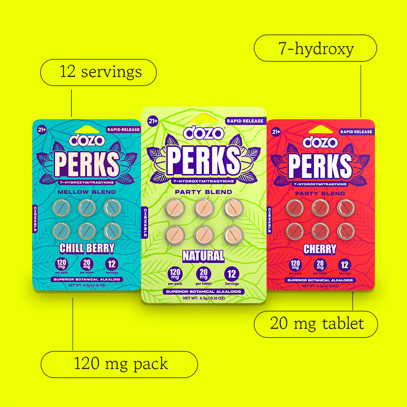 NEW 6ct Dozo PERKS 7-OH | 6ct (120 mg Per Pack)