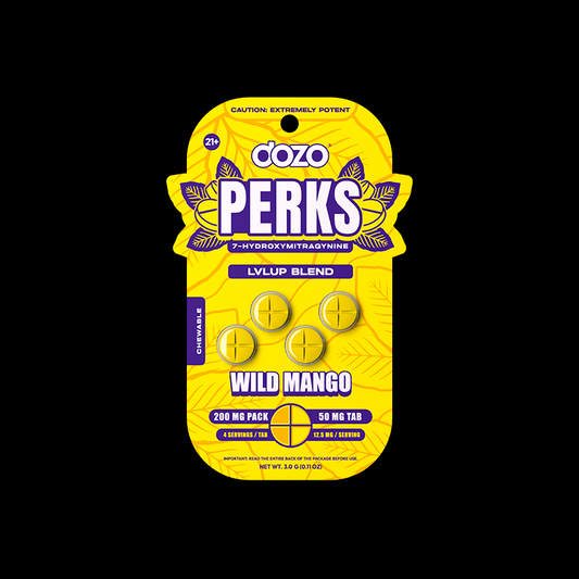 4ct 50mg Dozo PERKS 7-HYDROXYMITRAGYNINE | WILD MANGO (PARTY BLEND)