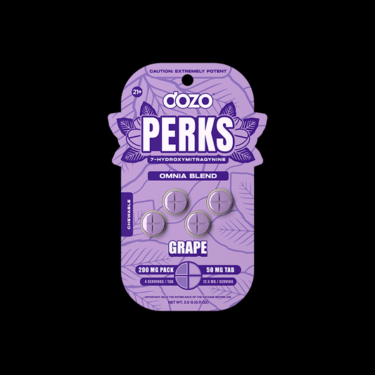 4ct 50mg Dozo PERKS 7-HYDROXYMITRAGYNINE | GRAPE (EUPHORIA BLEND)
