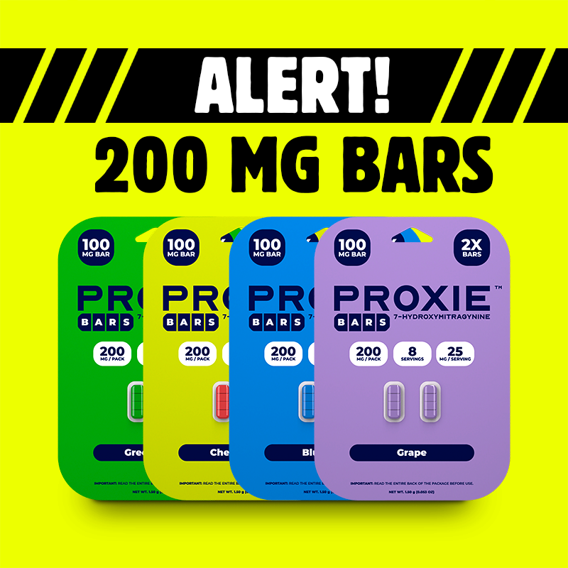 2ct 100mg Proxie BARS 7-HYDROXYMITRAGYNINE | 200 mg per PACK