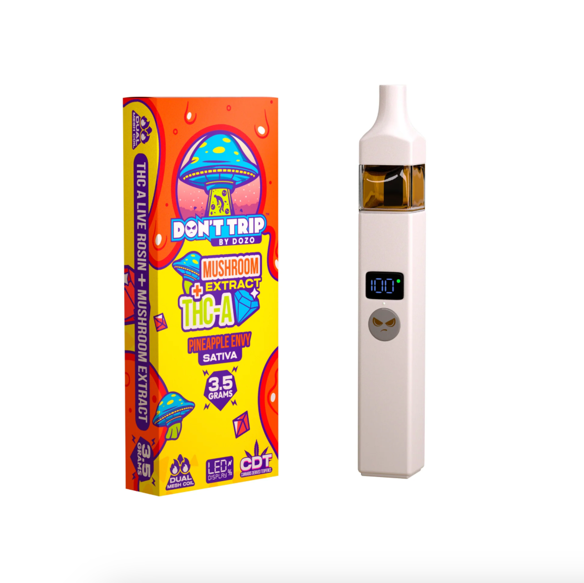 3.5g Dozo Don't Trip Mushroom Vape: Pineapple Envy (Sativa)
