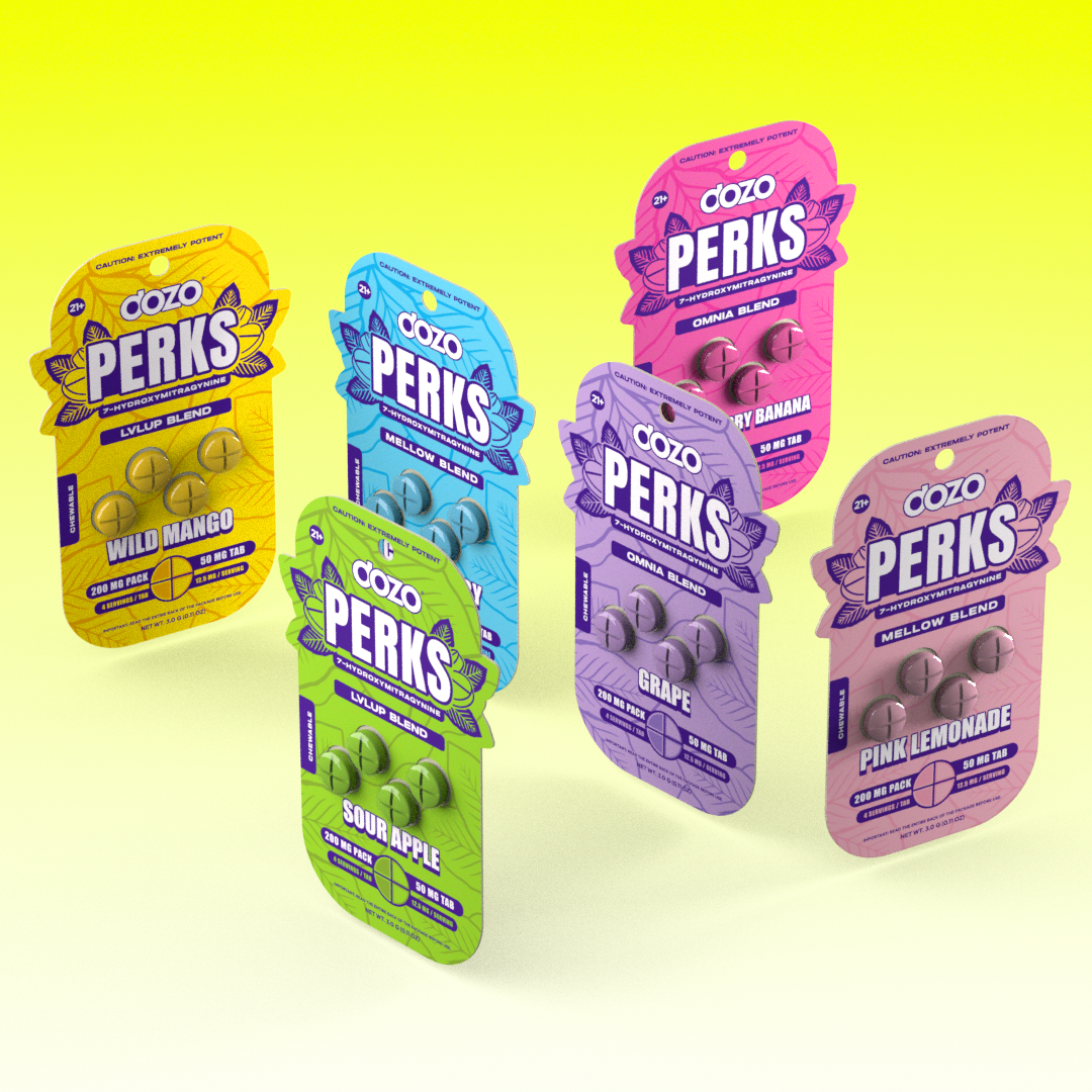 4ct 50mg Dozo PERKS 7-HYDROXYMITRAGYNINE | PINK LEMONADE (MELLOW BLEND)