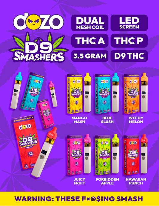 3.5g Dozo D9 Smashers THC-A Disposable