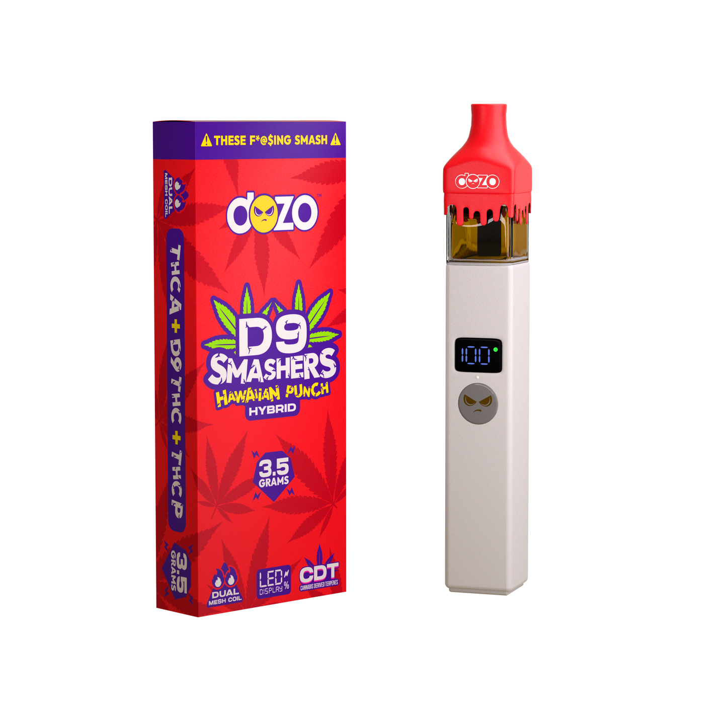 3.5g Dozo D9 Smashers THC-A Disposable: Hawaian Punch (Hybrid)