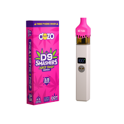 3.5g Dozo D9 Smashers THC-A Disposable: Jucy Fruit (Indica)