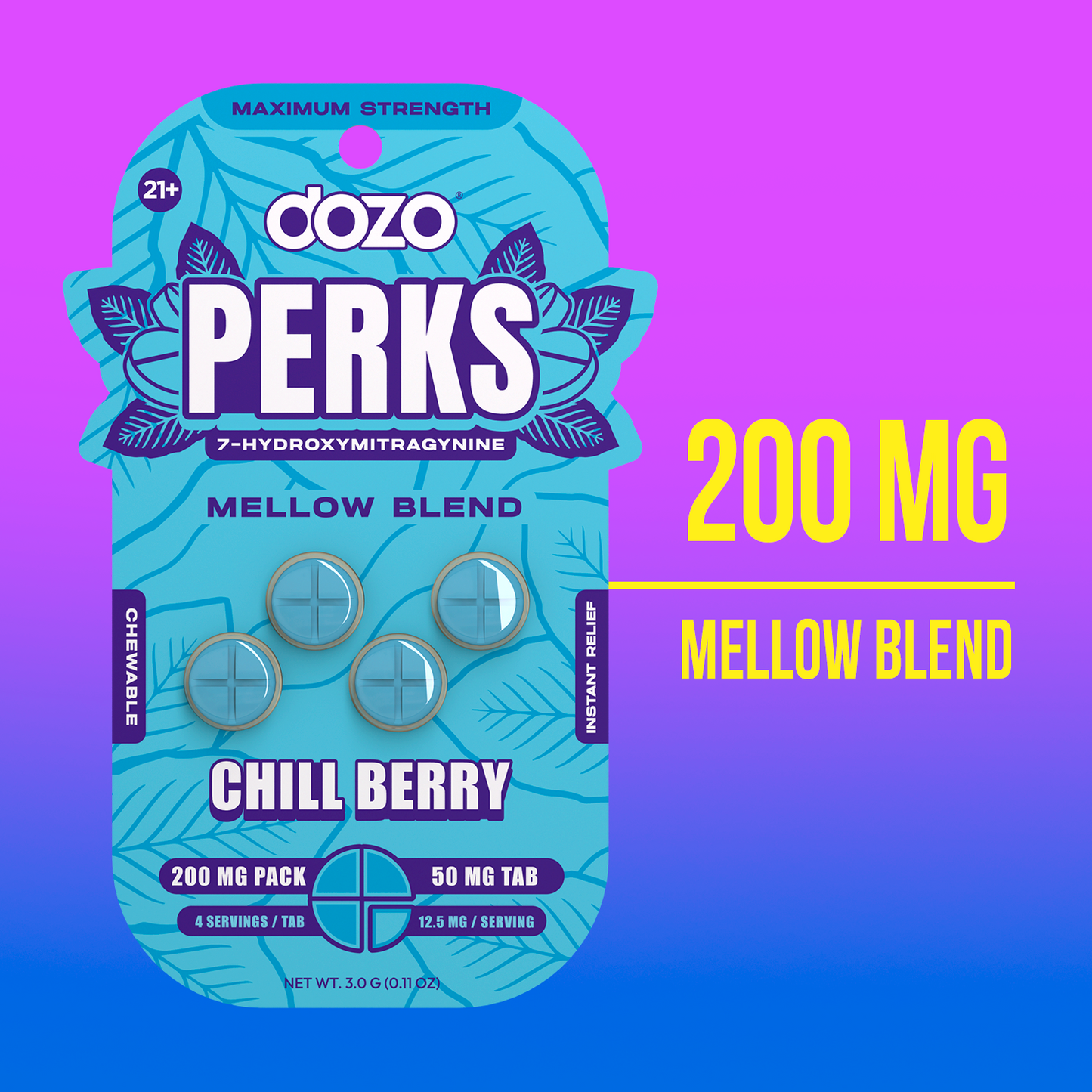 4ct 50mg Dozo PERKS 7-HYDROXYMITRAGYNINE | WILD MANGO (PARTY BLEND)