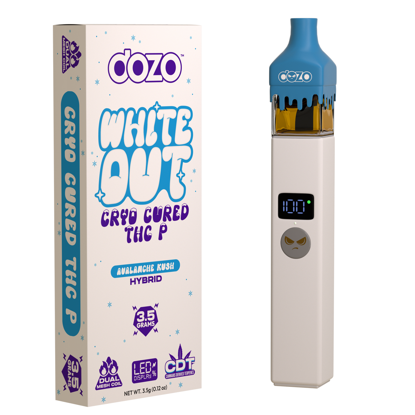 3.5g Dozo White-Out Disposable: Snow Melow (Sativa)