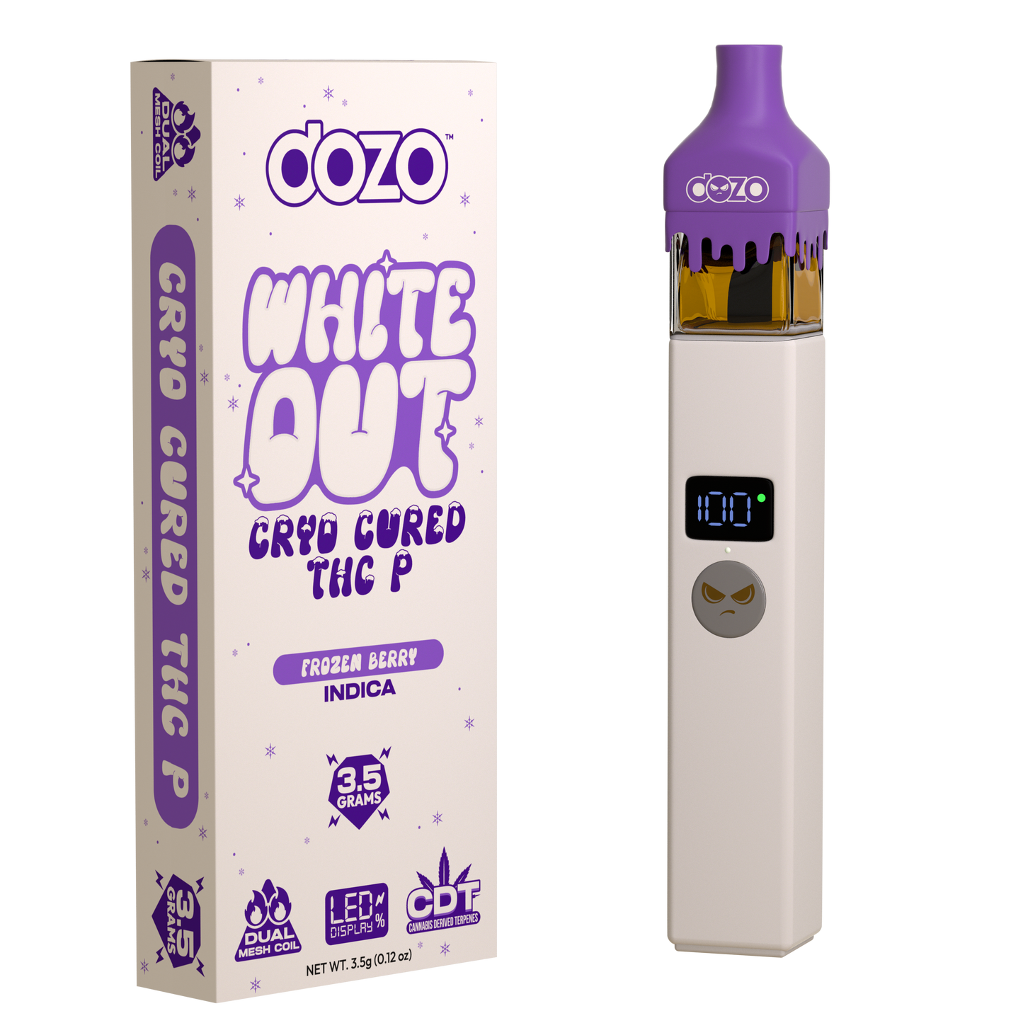 3.5g Dozo White-Out Disposable: Snow Melow (Sativa)