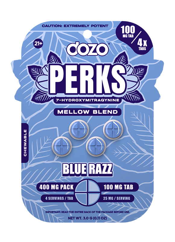 4ct 100mg Dozo PERKS 7-HYDROXYMITRAGYNINE | 400 mg per PACK