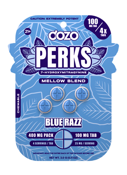 4ct 100mg Dozo PERKS 7-HYDROXYMITRAGYNINE | 400 mg per PACK
