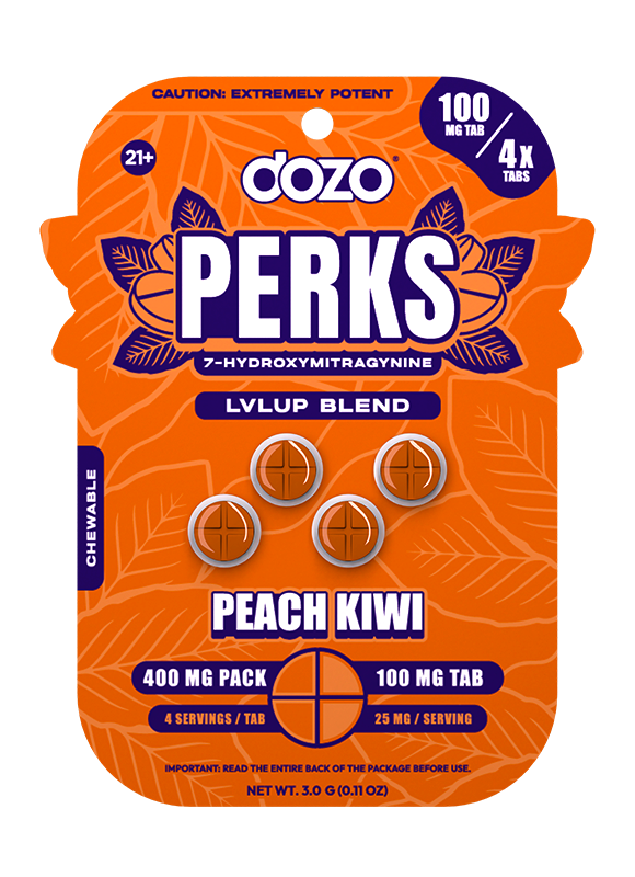 4ct 100mg Dozo PERKS 7-HYDROXYMITRAGYNINE | 400 mg per PACK