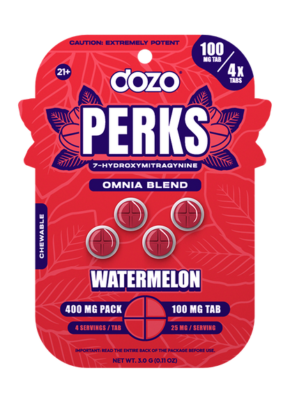 4ct 100mg Dozo PERKS 7-HYDROXYMITRAGYNINE | 400 mg per PACK