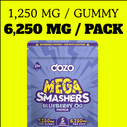 Dozo Mega Smashers – 1,250mg Ultra-Potent Gummies (5ct)