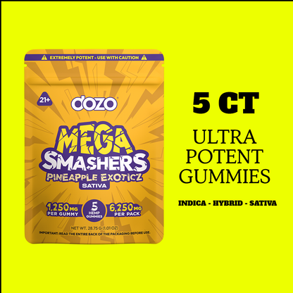 Dozo Mega Smashers – 1,250mg Ultra-Potent Gummies (5ct)