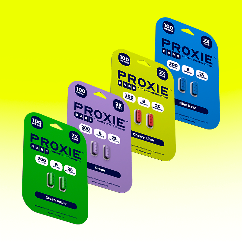 2ct 100mg Proxie BARS 7-HYDROXYMITRAGYNINE | 200 mg per PACK